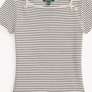 Ralph Lauren Striped Black and White Women's Top Size Medium
